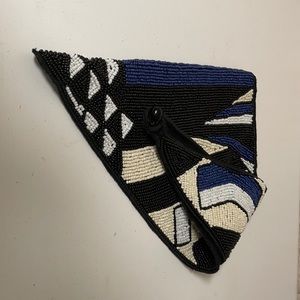 Beaded scarf necklace.